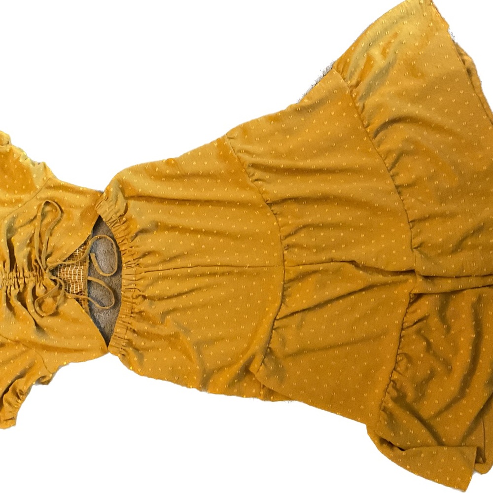 SHEIN Yellow Maxi Fit and Flare Skirt Ruched